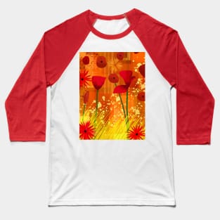 Red Poppies Baseball T-Shirt